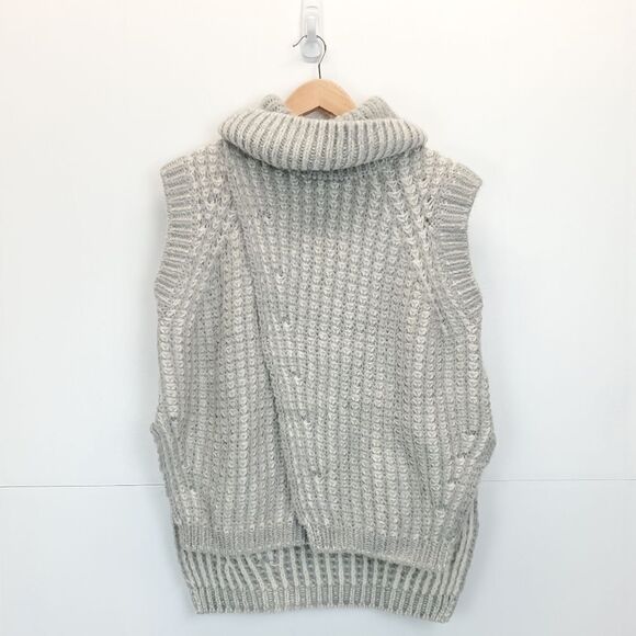 3.1 Phillip Lim Fisherman Rib Cowl Neck Wool Blend Sleeveless Sweater - Picture 6 of 14